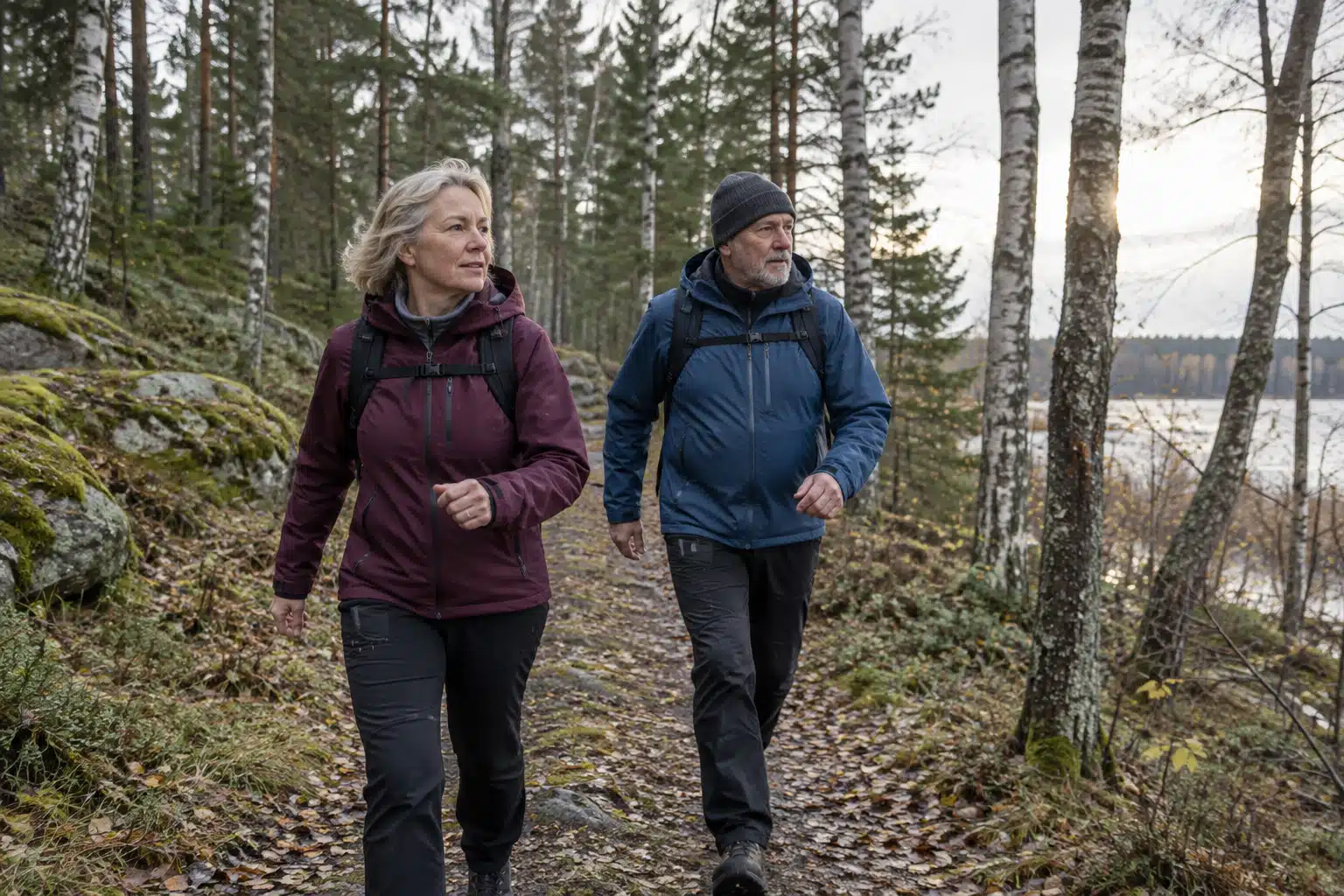Aktiivsed 50+ inimesed sügismetsas
